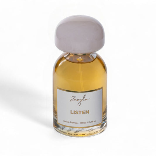 Boccetta elegante del profumo Zavyla, fragranza artistica di lusso firmata dal brand romano
