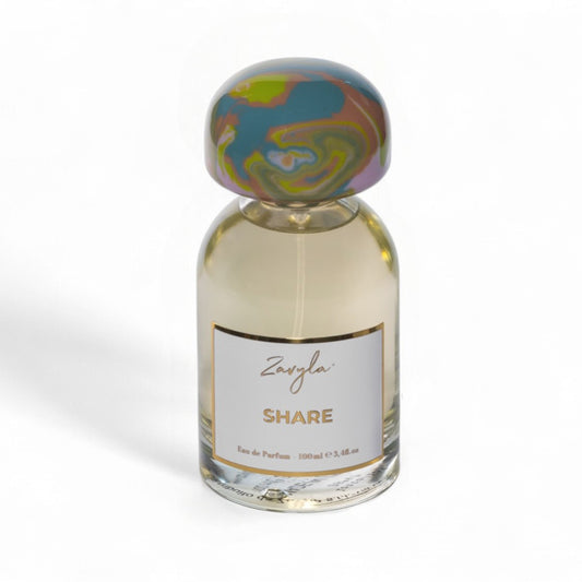 Boccetta elegante del profumo Zavyla, fragranza artistica di lusso firmata dal brand romano