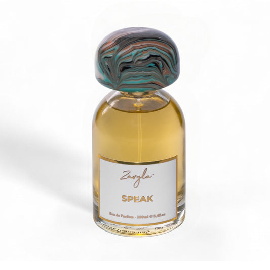 Boccetta elegante del profumo Zavyla, fragranza artistica di lusso firmata dal brand romano