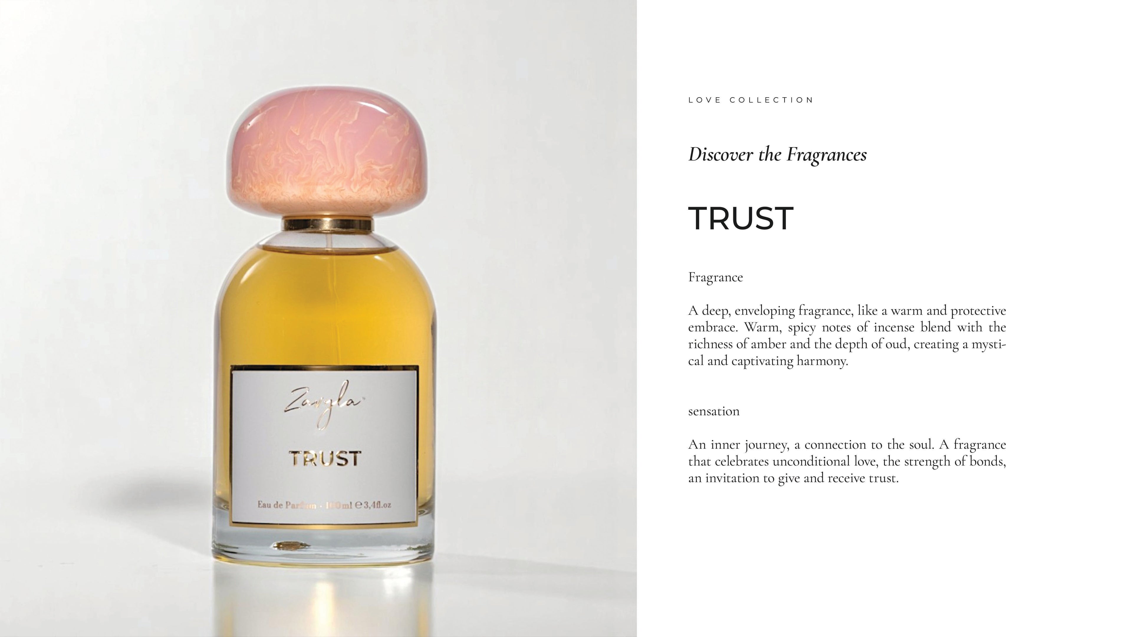 Zavyla Trust – profumo luxury made in Italy con accordi speziati e profondi, fragranza mistica che celebra amore incondizionato e fiducia